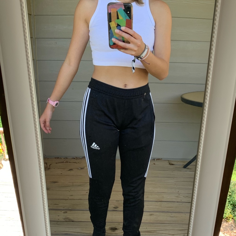 Black adidas joggers